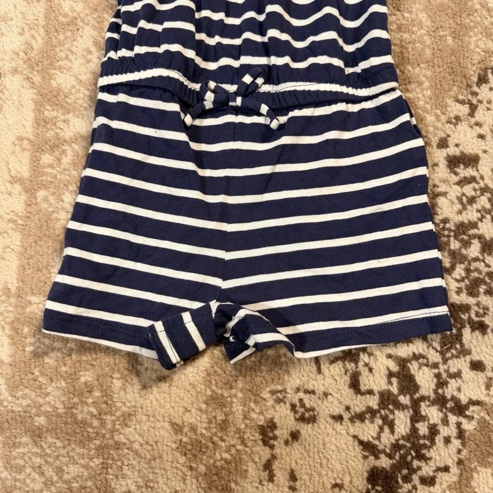 Old‎ Navy 2T Girls Toddler Sleeveless Striped Romper Blue Shorts NWT